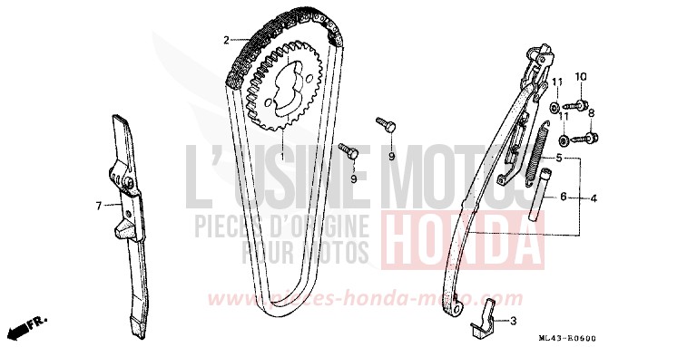 NOCKENWELLENKETTE/SPANNVORRICHTUNG von CB1300 Super Bold'or ABS SHASTA WHITE (NH138) von 1986